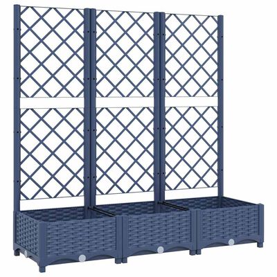 vidaXL Garden Planter with Trellis Blue Grey 120x40x121.5 cm PP, blue grey vidaXL Garden Planter with Trellis Blue Grey 120x40x121.5 cm PP