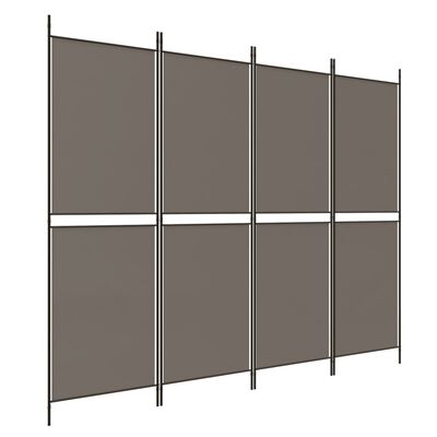 vidaXL 4-Panel Room Divider Anthracite 200x200 cm Fabric, anthracite vidaXL 4-Panel Room Divider Anthracite 200x200 cm Fabric