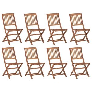 vidaXL Folding Outdoor Chairs 8 pcs Solid Acacia Wood