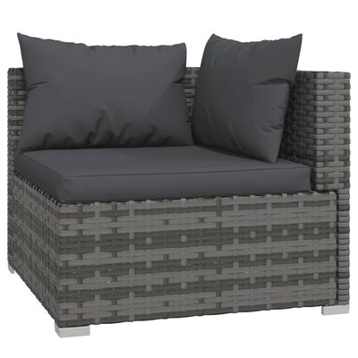 vidaXL 9 Piece Garden Lounge Set with Cushions Grey Poly Rattan, grey and anthracite vidaXL 9 Piece Garden Lounge Set with Cushions Grey Poly Rattan