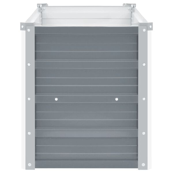 vidaXL Garden Raised Bed Galvanised Steel 100x40x45 cm Grey