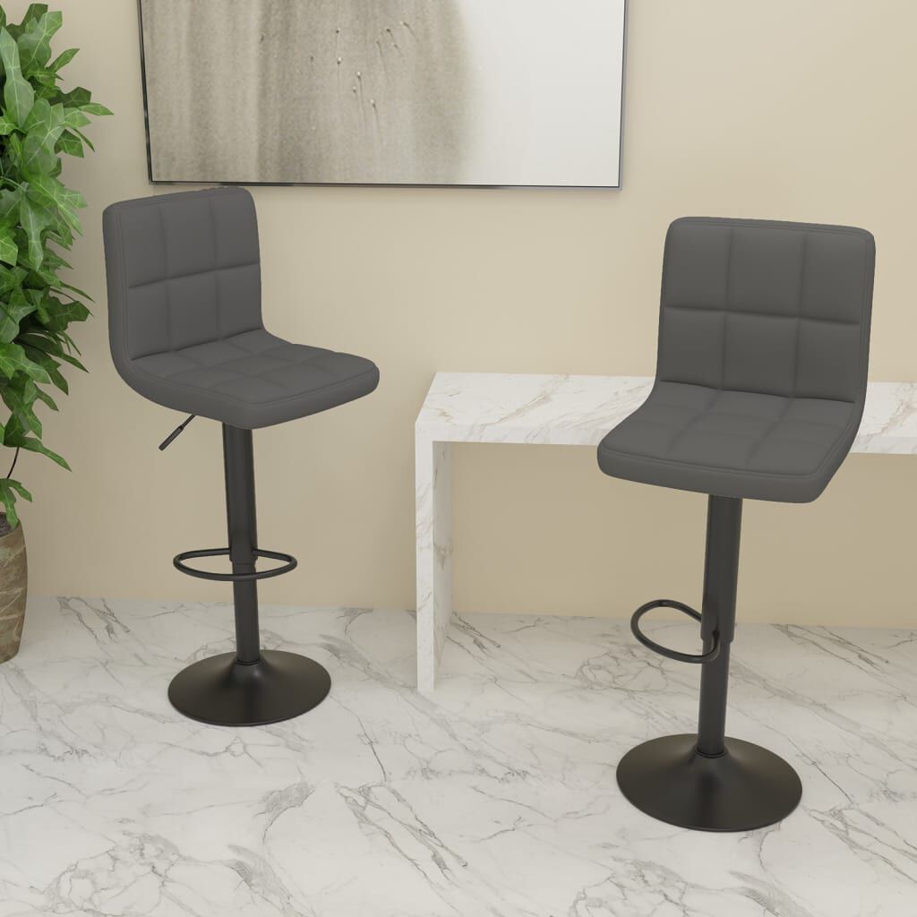 vidaXL Bar Stools 2 pcs Dark Grey Fabric