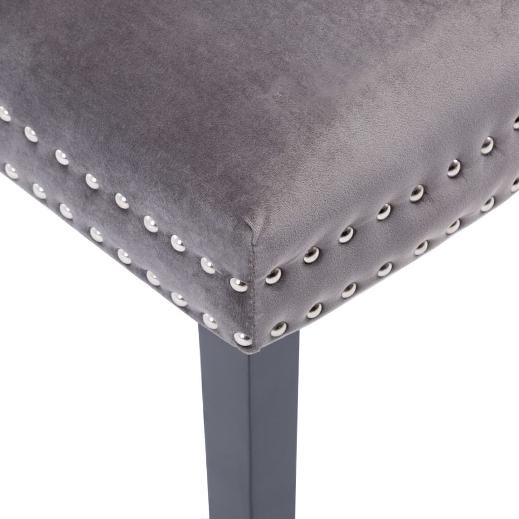 vidaXL Dining Chairs 6 pcs Grey Velvet