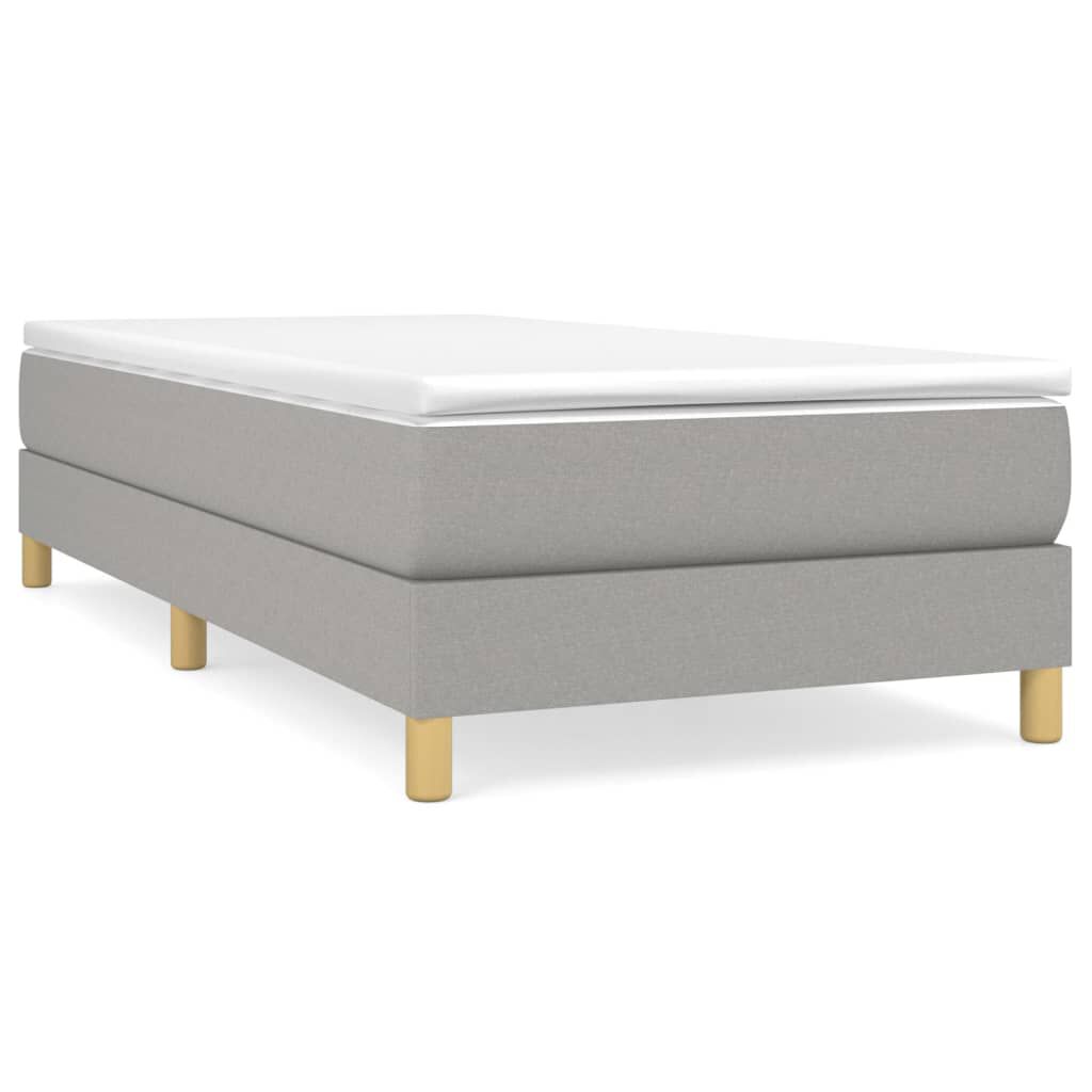 vidaXL Bed Frame without Mattress Light Grey 90x200 cm Fabric