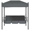 vidaXL Garden Swing Bench with Canopy Dark Grey&nbsp;Steel