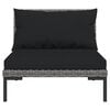 vidaXL 3 Piece Garden Lounge Set with Cushions Poly Rattan Dark Grey