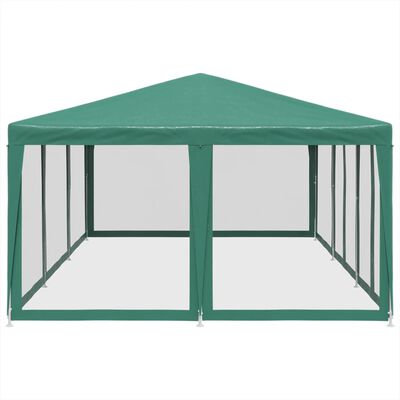 vidaXL Party Tent with 10 Mesh Sidewalls Green 6x4 m HDPE, green vidaXL Party Tent with 10 Mesh Sidewalls Green 6x4 m HDPE