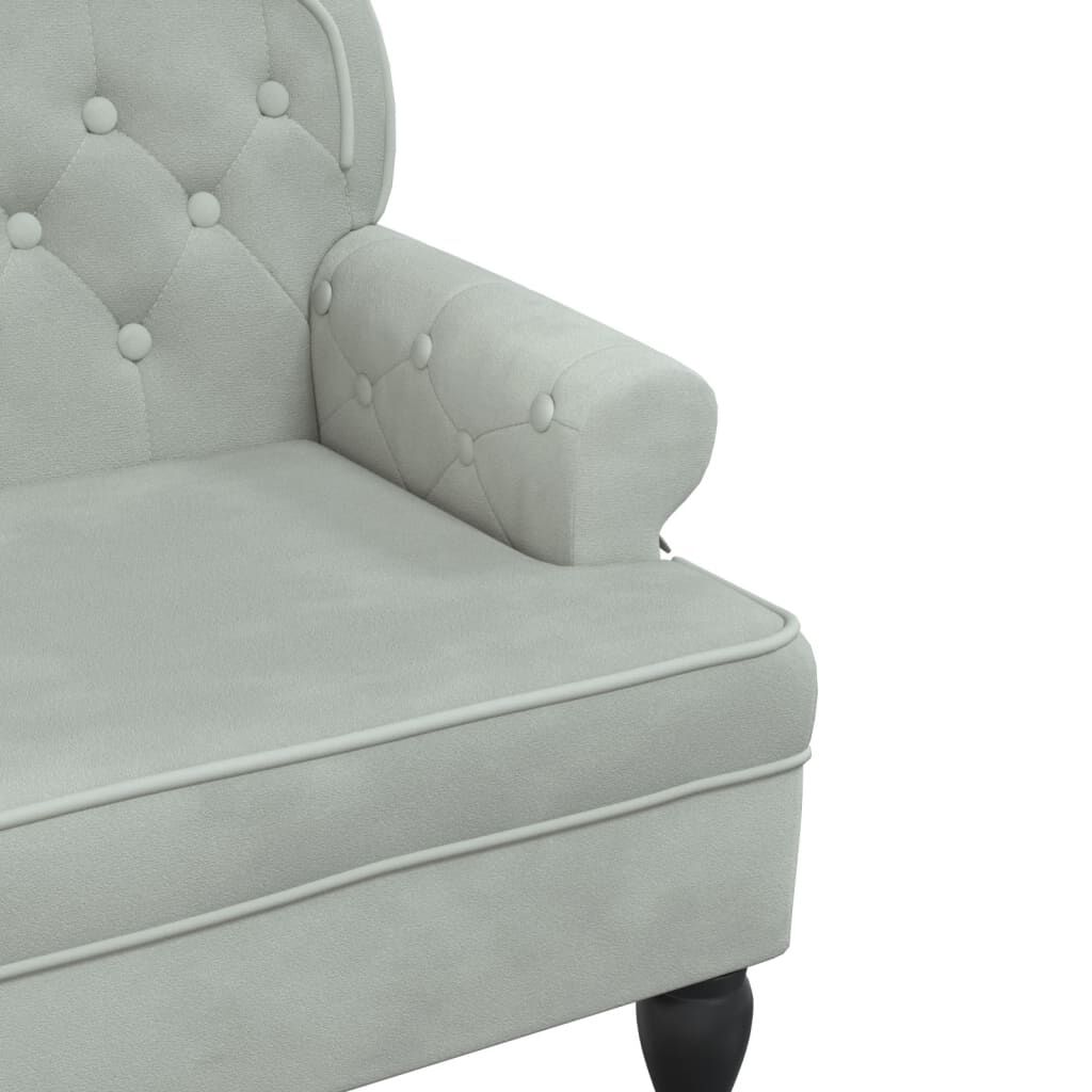 vidaXL Bench with Backrest Light Grey 119.5x64.5x75 cm Velvet