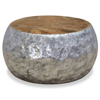 vidaXL Coffee Table Aluminium Teak 60x60x30 cm,  vidaXL Coffee Table Aluminium Teak 60x60x30 cm