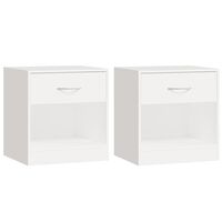 vidaXL Nightstand 2 pcs with Drawer White