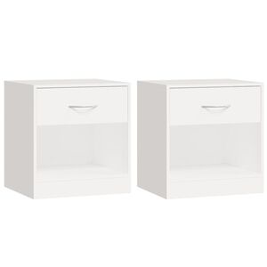 vidaXL Nightstand 2 pcs with Drawer White