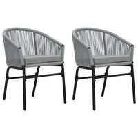 vidaXL Garden Chairs 2 pcs Anthracite PE Rattan, grey vidaXL Garden Chairs 2 pcs Anthracite PE Rattan