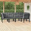 vidaXL 5 Piece Garden Lounge Set Black and Grey Poly Rattan