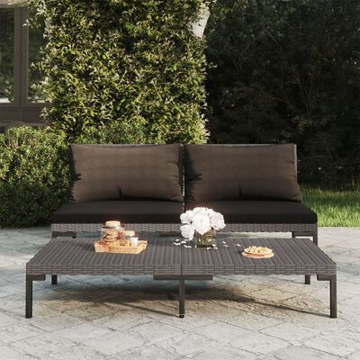 vidaXL Garden Sofas 2pcs with Cushions Half Round Poly Rattan,  vidaXL Garden Sofas 2pcs with Cushions Half Round Poly Rattan