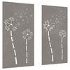 vidaXL Garden Wall Decorations 2pcs 105x55cm Corten Steel Flower Design