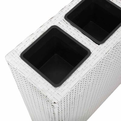 vidaXL Garden Raised Bed with 4 Pots Poly Rattan White, white vidaXL Garden Raised Bed with 4 Pots Poly Rattan White