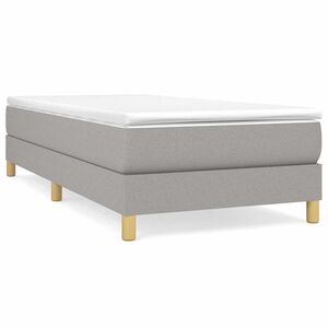 vidaXL Box Spring Bed Frame Light Grey 90x200 cm Fabric