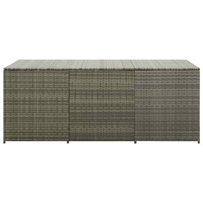 vidaXL Garden Storage Box Poly Rattan 180x90x70 cm Grey, grey vidaXL Garden Storage Box Poly Rattan 180x90x70 cm Grey