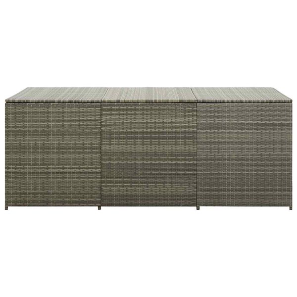 vidaXL Garden Storage Box Poly Rattan 180x90x70 cm Grey