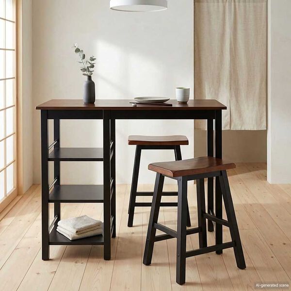 vidaXL Bar Set 3 Pieces MDF Black