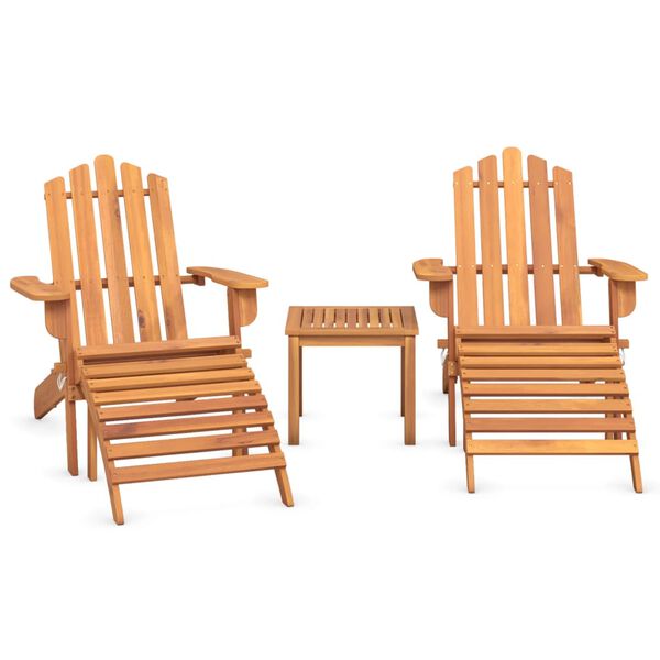 vidaXL 3 Piece Adirondack Garden Lounge Set Solid Wood Acacia