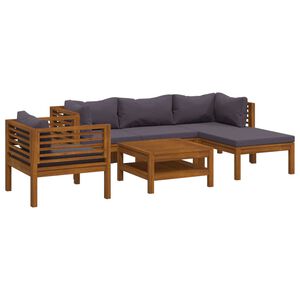 vidaXL 6 Piece Garden Lounge Set with Cushion Solid Acacia Wood
