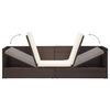vidaXL Garden Bed with Cushion & Pillows Poly Rattan Brown