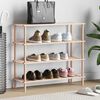vidaXL 4-Tier Shoe Rack Solid Fir Wood