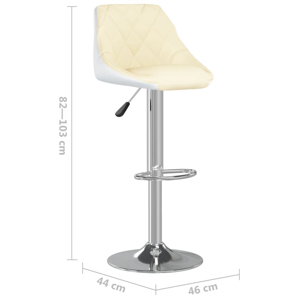 vidaXL Bar Stools 2 pcs Cream and White Faux Leather