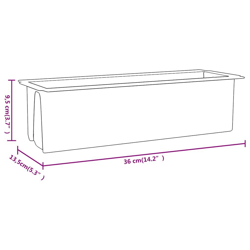 vidaXL Flower Boxes for Euro Pallets 12 pcs Grey 36x13.5x9.5 cm PP