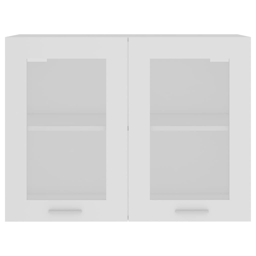 vidaXL Hanging Glass Cabinet White 80x31x60 cm Engineered Wood