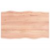 vidaXL Table Top Light Brown 100x60x2 cm Treated Solid Wood Oak Live Edge