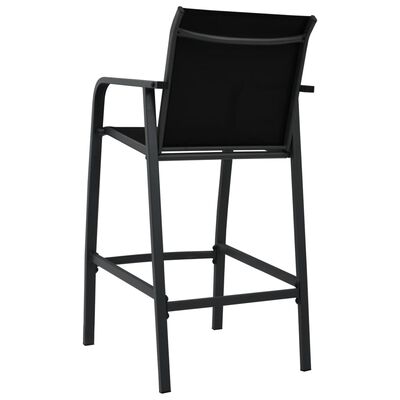 vidaXL Garden Bar Chairs 4 pcs Black Textilene, black vidaXL Garden Bar Chairs 4 pcs Black Textilene