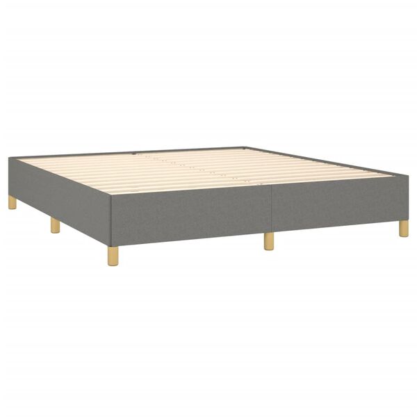 vidaXL Bed Frame without Mattress Dark Grey 183x203 cm King Fabric