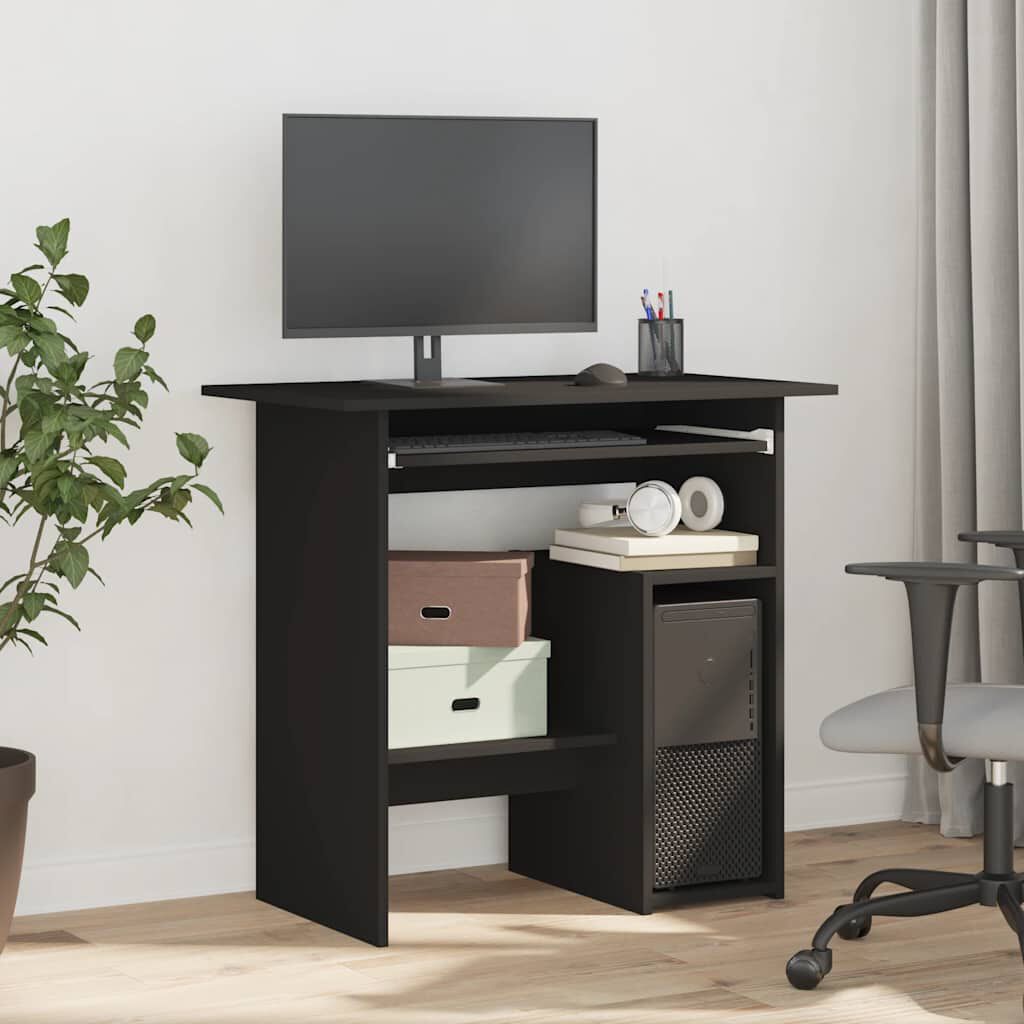 vidaXL Desk Black 80x45x74 cm Engineered Wood