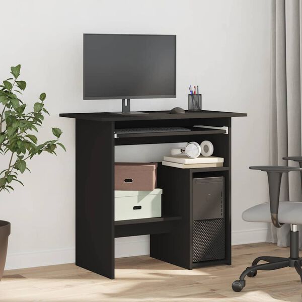 vidaXL Desk Black 80x45x74 cm Engineered Wood