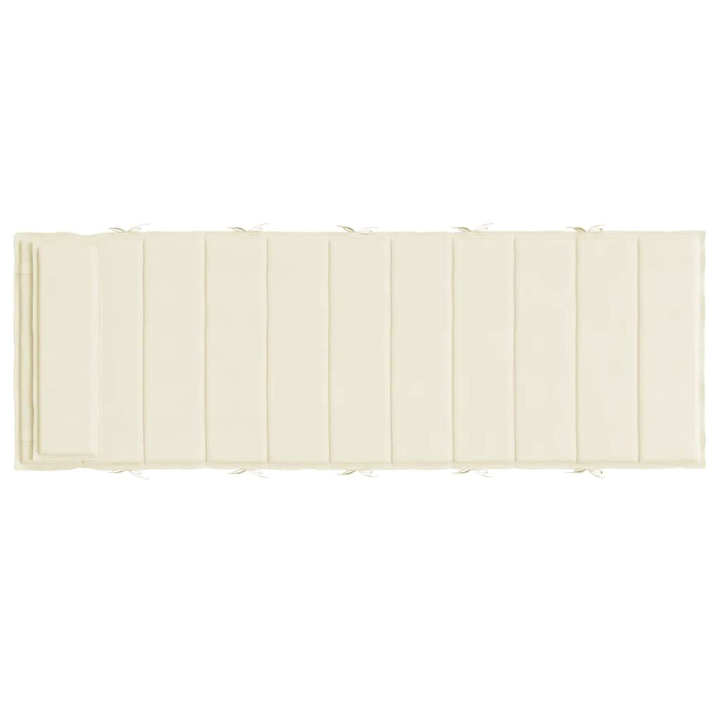 vidaXL Sun Lounger Cushion Cream 180x60x4 cm Oxford Fabric