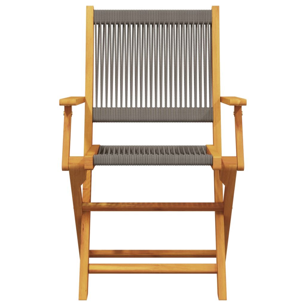 vidaXL Folding Garden Chairs 6 pcs Grey Solid Wood Acacia