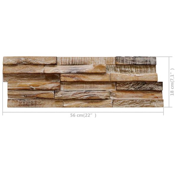 vidaXL 3D Wall Cladding Panels 10 pcs 1.01 m² Solid Teak Wood