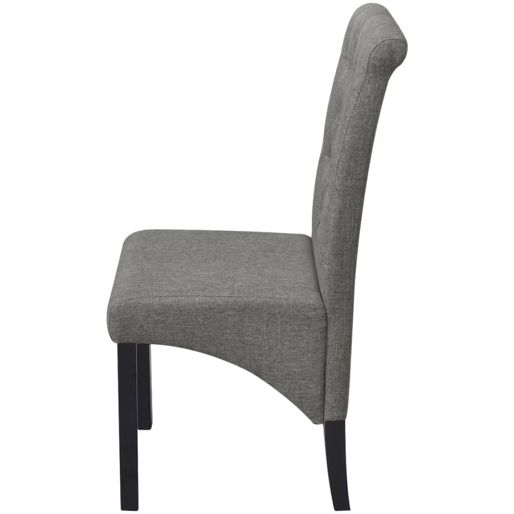 vidaXL Dining Chairs 2 pcs Light Grey Fabric