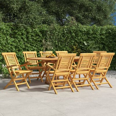 vidaXL Folding Garden Chairs 8 pcs 56x63x90 cm Solid Wood Teak