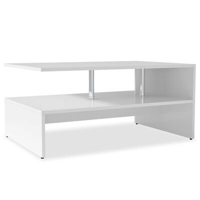 vidaXL Coffee Table Engineered Wood 90x59x42 cm White, white vidaXL Coffee Table Engineered Wood 90x59x42 cm White