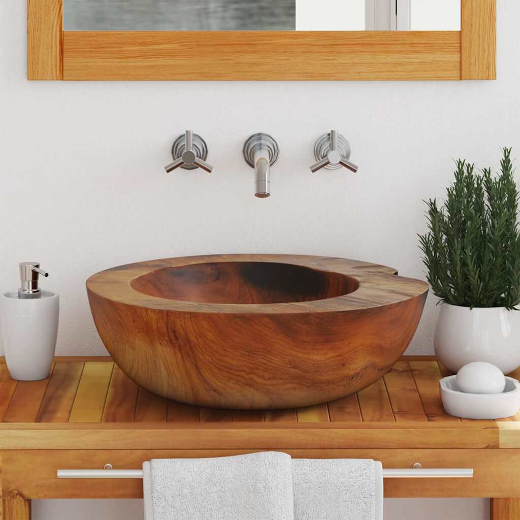 vidaXL Basin Solid Teak 45 cm