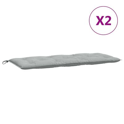 vidaXL Garden Bench Cushions 2 pcs Melange Light Grey 120x50x7 cm Fabric, melange light grey vidaXL Garden Bench Cushions 2 pcs Melange Light Grey 120x50x7 cm Fabric