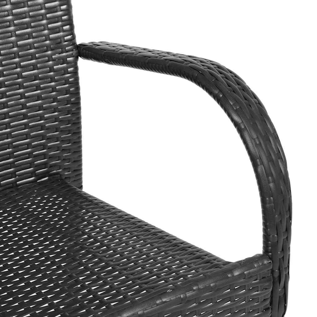 vidaXL Stackable Outdoor Chairs 6 pcs Poly Rattan Black