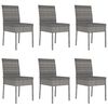 vidaXL 7 Piece Garden Dining Set Poly Rattan Grey