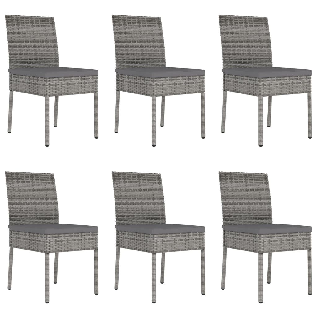 vidaXL 7 Piece Garden Dining Set Poly Rattan Grey