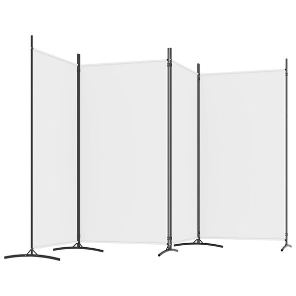 vidaXL 4-Panel Room Divider White 346x180 cm Fabric