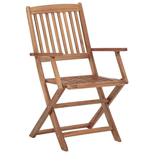 vidaXL Folding Outdoor Chairs 8 pcs Solid Acacia Wood