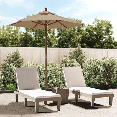 vidaXL Garden Parasol with Wooden Pole Taupe 196x231 cm, taupe vidaXL Garden Parasol with Wooden Pole Taupe 196x231 cm